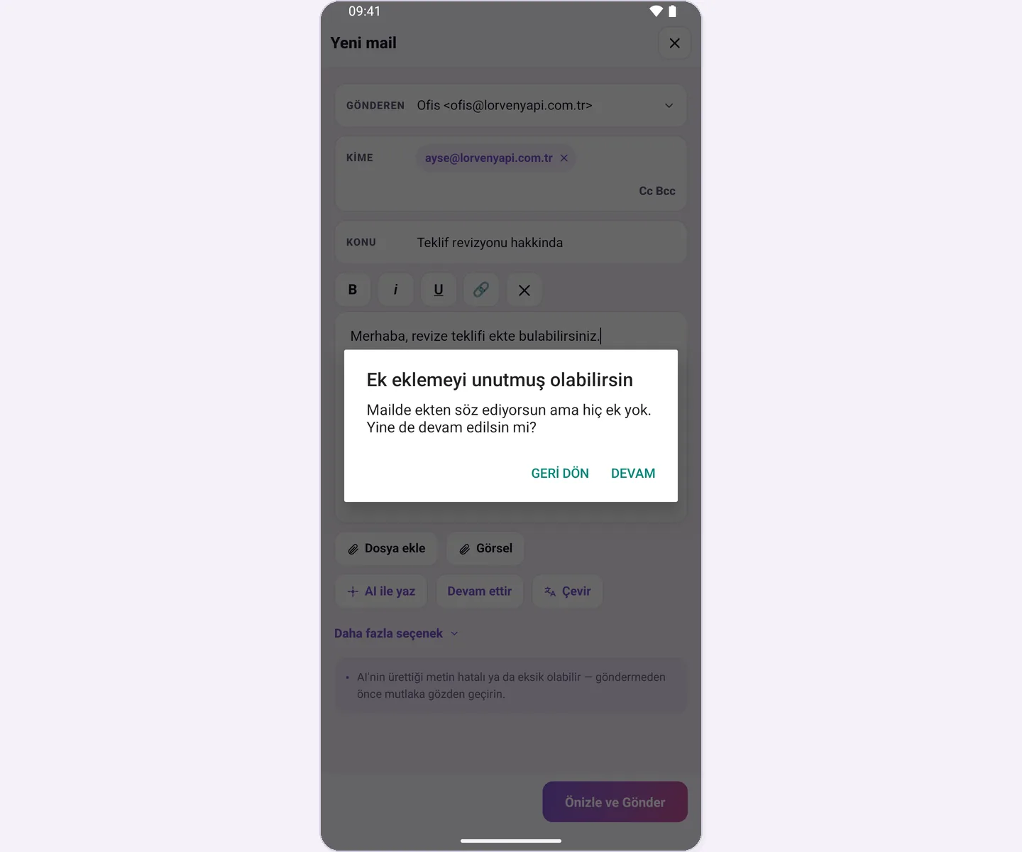 You may have forgotten to add an attachment warning